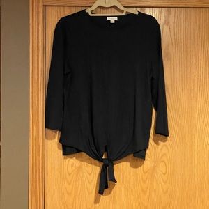J. Jill tie front top in black, Sz M